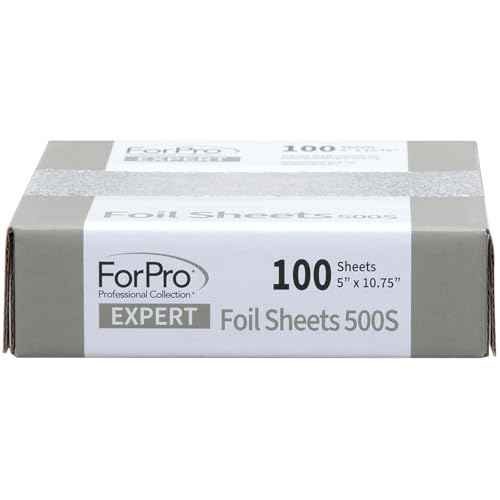 ForPro Expert Embossed Foil Sheets 500S, Aluminum Hair Foils for Color Application and Highlighting Services, Food Safe, Pop-Up Dispenser, 5¡± W x 10.75¡± L, 100-Count