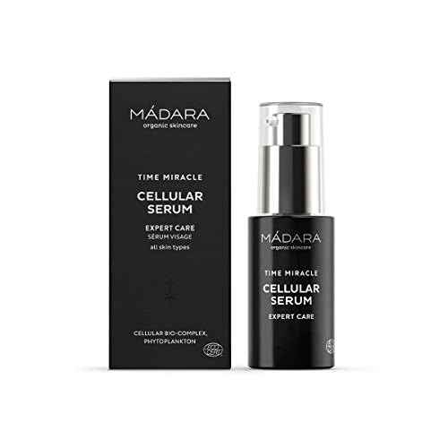 M?DARA Organic Skincare | Time Miracle Cellular Serum ? 30ml, Anti-ageing serum for face, With plant antioxidants, hyaluronic acid and birch sap, Made for mature skin, COSMOS Organic certified.