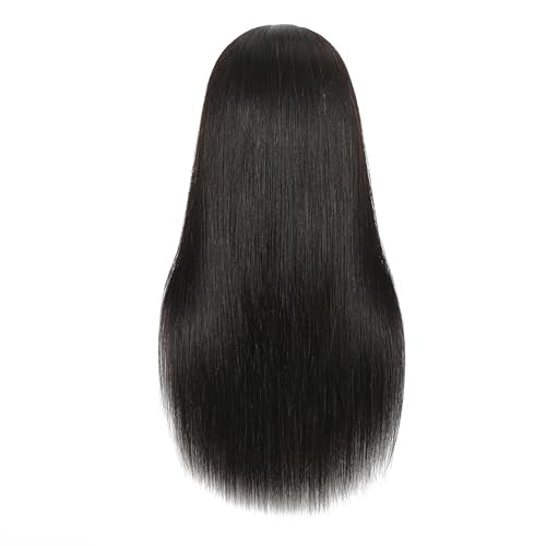 FUTAI Natural 28 Inch 100% Human Hair Mannequin Head with Table Clamp Stand for Hairdresser Practice Braiding Styling Manikin Cosmetology Doll Training Head Bleaching Dyeing Curling Cutting Display