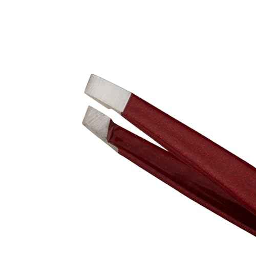Tweezerman Vintage Rose Mini Slant Tweezer with Case - Eyebrow Tweezers for Women and Men