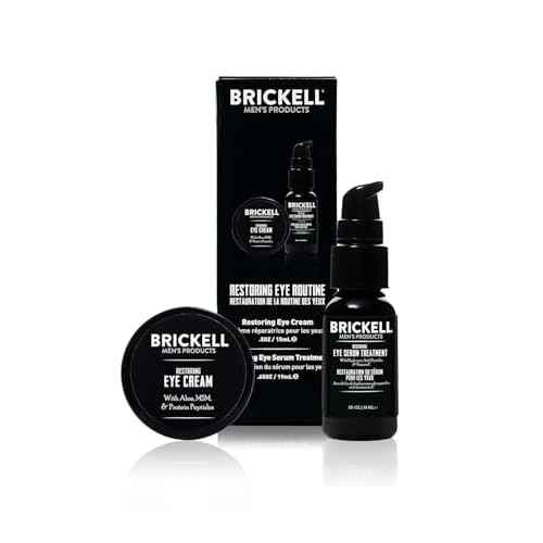 Brickell Men's Restoring Eye Routine for Men, Eye Cream and Serum for Men, Natural and Organic, Unscented, Men's Skin Care Gift Set