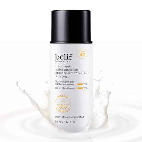 belif Milky Niacinamide Sunscreen SPF 40 ? Lightweight & Invisible Sun Serum for Face with 7 Types of Hyaluronic Acid | No White Cast, Non-Comedogenic, Hydrating, Makeup-Gripping Primer (1.69 fl.oz)