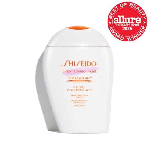 Shiseido Urban Environment Oil-Free Sunscreen SPF 42 - Protects, Hydrates, Mattifies & Works as Face Primer - Water Resistant for 40 Minutes - Non-Comedogenic