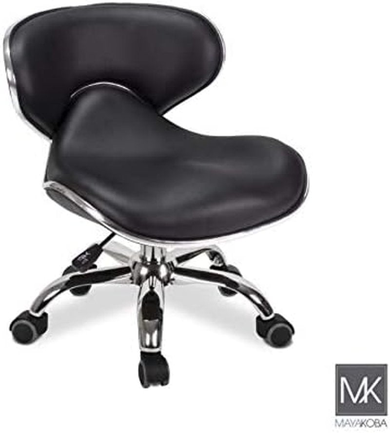 Adjustable Nail Salon Pedicure Stool Set of 2 - Comfortable Pneumatic Chair | Black
