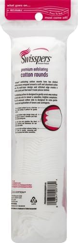 Swisspers Cotton Pads - Exfoliating Textured Rounds for Facial Use | 80 Count, Pack of 2