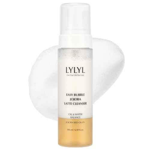 Easy Bubble Jojoba Latte Cleanser, 9 Grain Based Ingredients, Oil&Foam Cleanser, EWG Green Ingredients, Double Cleansing, All Skin Types, No Dry Tight Feeling, Korean Skincare, 6.59 fl.oz/195ml