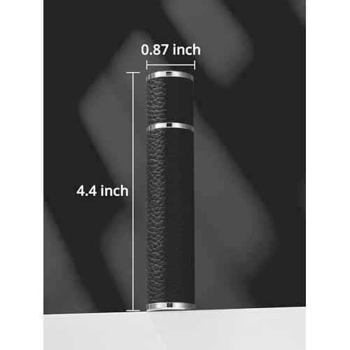 10ML Genuine Leather Atomizer Sprayer for Perfume - Portable Mini Cologne Sprayer for Woman Man - Perfume Travel Refillable Bottle,Travel Essential Fragrance Spray Bottle (Black)