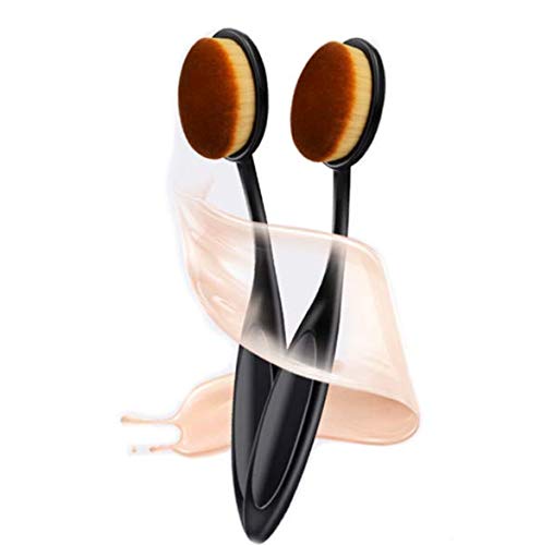 Skiennix Professional Oval Makeup Brushes - 2 PCS for Flawless Blending of Liquid & Powder Cosmetics