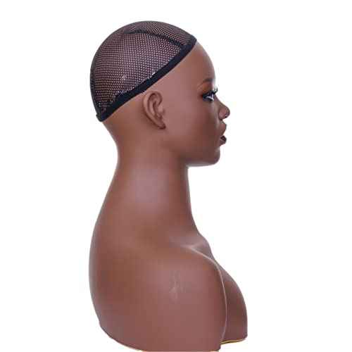 Whosale Realistic Female Mannequin Head with Shoulders Manikin Wig Head Stands for Wigs,Makeup,Jewerly,Beauty Accessories Displaying