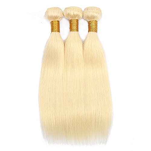 12 14 16 Inch #613 Blonde Bundles Human Hair Straight Bundle #613 Honey Blonde 3 Bundles 300g/Pack Unprocessed Brazilian Virgin Hairs Double Weft Weaves Hair Extensions