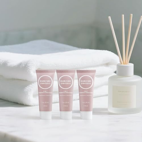 Travel Shampoo & Conditioner, 2 in 1 Shampoo Set Bulk, Small Mini Trial Size Men Women Essential Cleansing Toiletries Amenities for Hotel, Shelter/Homeless/Nursing Home/Charity 1 Fl oz (Pack of 100£©