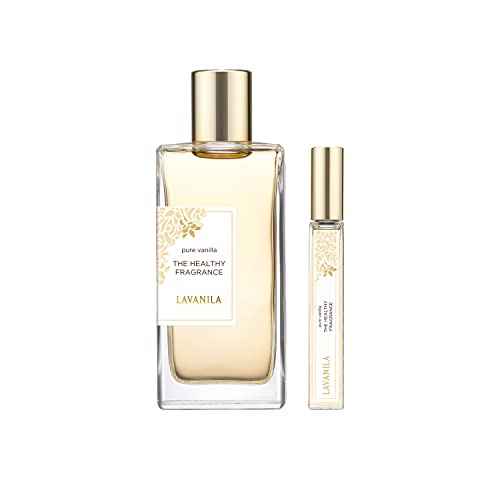 Lavanila Pure Vanilla Perfume Set for Women (1.7 Fl Oz + 10ml Roller-Ball) - Pure Madagascar Vanilla Fragrance, Clean and Natural Eau de Parfum Made In USA