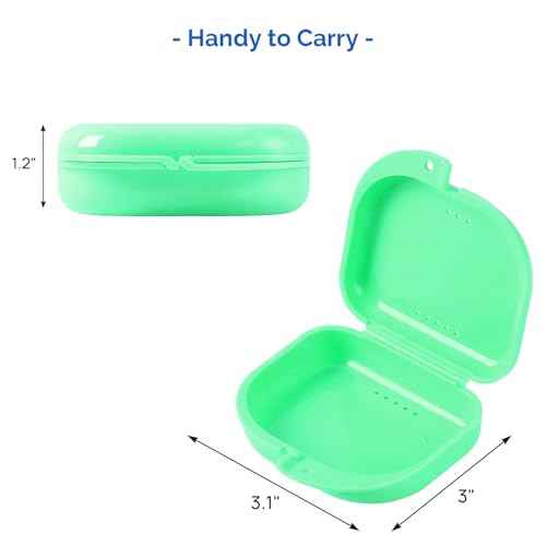 JMU Retainer Case with Vent Holes, Mouth Guard Case Dental Storage Container, Lime Green