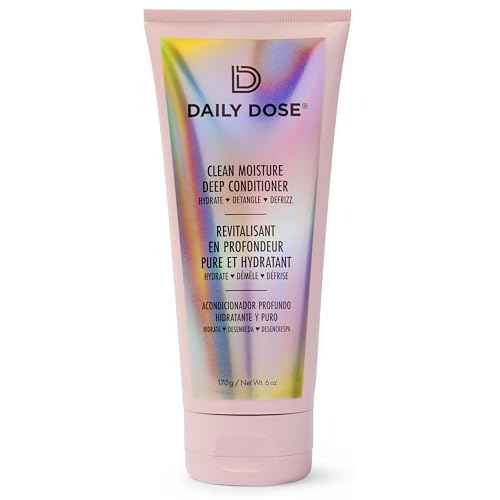 DAILY DOSE Clean Moisture Deep Conditioner ? Hydrating Hair Mask for Dry, Damaged & Frizz-Prone Hair. Restores Moisture, Softness & Shine ? Vegan, Sulfate-Free, Paraben-Free ? 6 oz