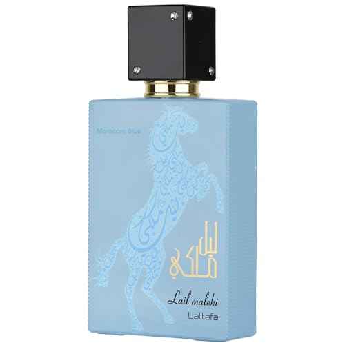 Lattafa Lail Maleki Moroccan Blue ? Spicy, Citrusy, Woody, Oud ? Eau de Parfum Spray Long-Lasting Fragrance for Unisex, 3.4 Ounce / 100 ml