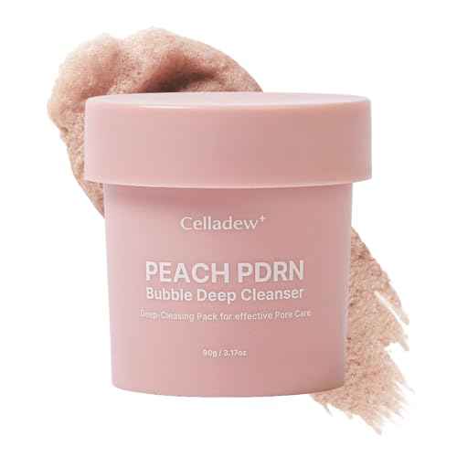 Peach PDRN Bubble Deep Cleanser with Succinic Acid, Facial Cleanser for Sensitive Skin, Korean Skincare (3.17 fl.oz.)