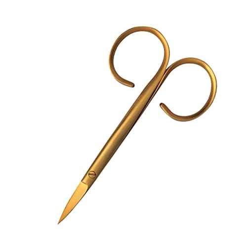 Rubis Classic Stainless Steel Nail Scissors for Precise Fingernails, Cuticles, and Eyebrows, 1F004, Gold,Rubis Switzerland Swiss Made World Renowned Precision