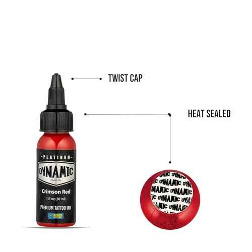 Dynamic Color Co- Pure Red Platinum Collection Tattoo Ink, Reach Compliant, Made in Spain