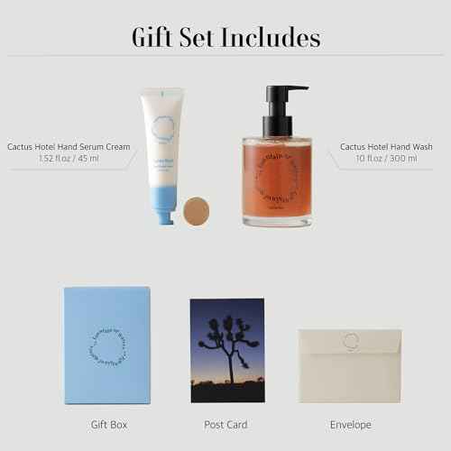 Fountain of Waters Cactus Hotel Hand Wash 300ml and Hand Serum Cream 45ml, Special Set of Gifts for Her - Vegan Cruelty-Free Premium Hand Wash with Almond Oil, Crafted in Korea
