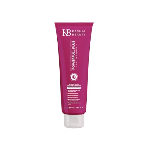 Kashia Beauty Reconstructor Leave-In Powerfull Plus 10.1 oz ? Plant-Based Collagen Hair Treatment ? Anti-Frizz UV Protection ? Deep Hydration with Shea Kokum & Illipe Butters