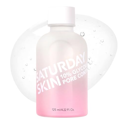 Saturday Skin Pore Clarifying Toner 10% Glycolic Acid&AHA Deep Cleansing Astringent Facial Toner,Hypoallergenic Skin-Purifying Face Toner to Cleanse, Recondition and Purify Skin, Non-Comedogenic