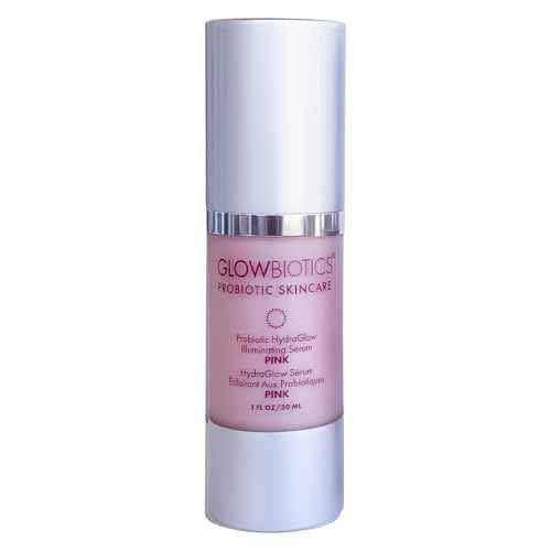 Glowbiotics Probiotic HydraGlow Illuminating Serum Pink: Hydrating Dew Drops for Radiant Skin, Illuminating Glow Enhancer with Hyaluronic Acid and Probiotics, 1 Fl Oz