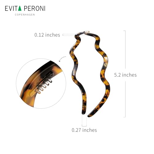 EVITA PERONI Wavy Glasses Headband Hair Band Designed for Eyewear, Comfortable Headbands for Women Fashion Thin Headbands Non Slip No Pressure, No Headache-Tortoise