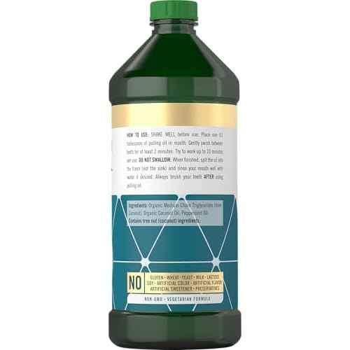 Carlyle Pulling Oil for Teeth & Gums | 16 Fl Oz Pack of 2 | Coconut and Mint | Alcohol Free & Non-GMO