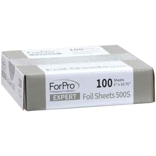 ForPro Expert Embossed Foil Sheets 500S, Aluminum Hair Foils for Color Application and Highlighting Services, Food Safe, Pop-Up Dispenser, 5¡± W x 10.75¡± L, 100-Count