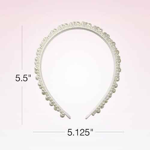 CONAIR Scunci Pearl Headband - ideal for all occasions- fashionable and trendy nonslip head band- hair accessories for women - holiday headwear - stocking stuffers - gifts for her -Ivory