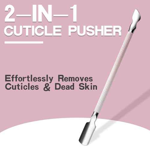Kylara Cuticle Trimmer Set 3 in 1 - Cuticle Nipper,Pusher & Cutter,Professional Stainless Steel Manicure Pedicure Tools for Women,Gradient Pink Nail Care Kit for Home Salon & Nail Artists