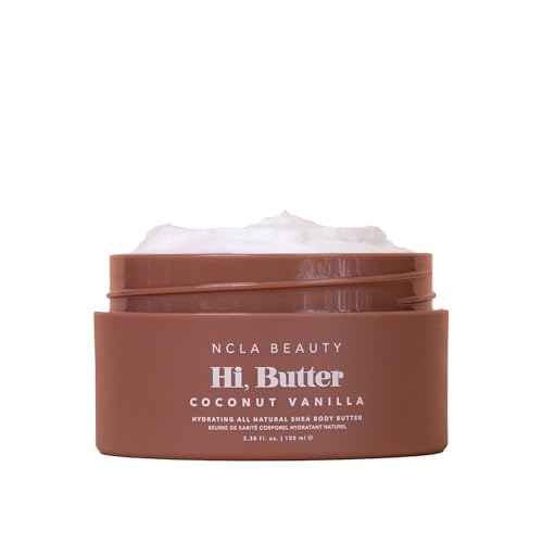 NCLA - Hi Butter, Natural Shea Body Butter | Nourish, Soften, Hydrate Skin | Shea, Mango + Cocoa Butters, Vitamin C | Vegan, Cruelty-Free, Clean Skincare (Coconut Vanilla; 100 mL | 3.34 fl oz)