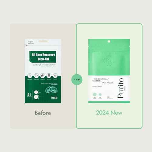 PURITO SEOUL Wonder Releaf Centella Spot Patch, Korean Centella, for Sensitive Skin, Soothing, Pimple Patches for Face, Spot Stickers, K-Beauty, 51 Count