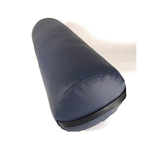 Fluffy Massage Bolster Pillow by NRG - 8"W x 26"L Full Round Massage/Spa Table Bolster with Carrying Strap - Supports Neck, Knees or Ankles - PVC Free Vinyl Upholstery - CFC Free Foam - Color: Agate