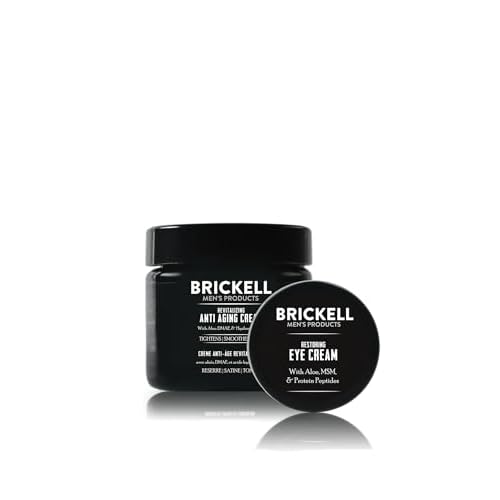 Brickell Men's Ultimate Anti-Aging Routine, Anti-Wrinkle, Night Face Cream and Eye Cream to Reduce Puffiness, Wrinkles, Dark Circles, Under Eye Bags, Natural and Organic, Scented
