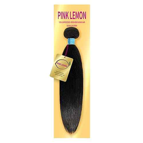 PINK LEMON - 13A 100% Unprocessed VIRGIN REMI Human Hair Bundle (100+/-5g) BLEACH. DYE. PERM (STRAIGHT) (18", Natural)