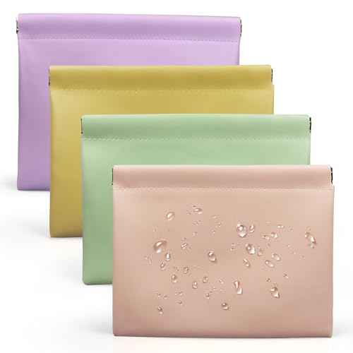 7.09¡Èx5.51¡È Small Pouches for Purse, 4PCS Cute Magnetic Mini Makeup Bag, Purse Organizers for Inside Large Storages, Organize Cosmetic, Lipstick, Jewelry,Coins in Women's Handbag