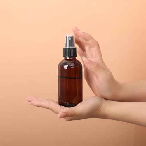 STARSIDE 24 Pack 4 oz Amber Glass Spray Bottles with Fine Mist Sprayer,120 ml Glass Travel Bottles for Cosmetic Essential Oils Cleaning Solutions Perfumes & Liquids
