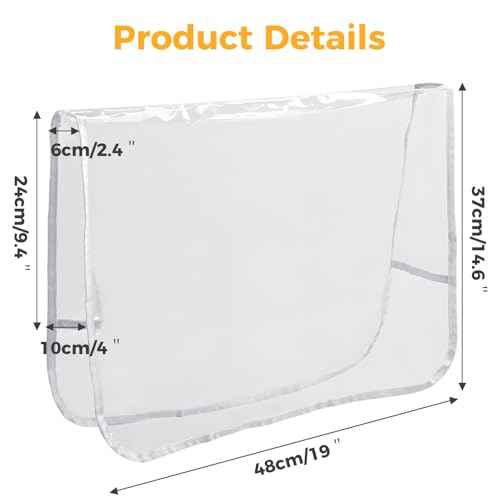 L'aimefois Salon Barber Chair Cover Protector - Prevents Damage,Clear Square,Easy Clean,Durable Vinyl Salon Chair Covers Fits Most Barber Chairs,White