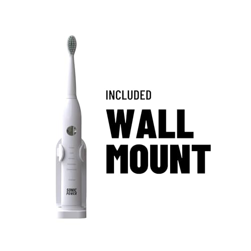 Electric Toothbrush Kit, Ultra Portable & Lightweight with 5 Cleaning Modes, 1 Year Supply of Brush Heads, Rechargeable Battery, Mirror Mount & Travel Cap Included (White)