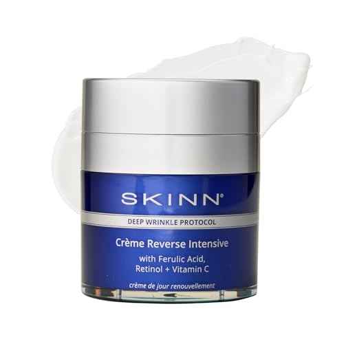 SKINN Cr?me Reverse with Ferulic Acid, Retinol and Vitamin C-Cr?me Reverse Intensive-Anti-Aging Cream with Hyaluronic Acid to Plump Skin Vitamin C Help to Improving Tone, Firmness of Skin