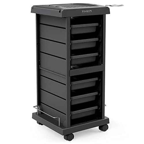 TASALON Salon Trolley - Space Saving Rolling Cart for Extra Storage - 6-Tray Multipurpose Salon Cart - Tattoo Tray