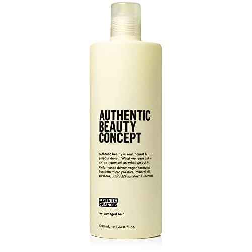 Authentic Beauty Concept Replenish Cleanser | Shampoo | Damaged Hair | Nourishes & Strengthens Hair | Vegan & Cruelty-free | Sulfate-free