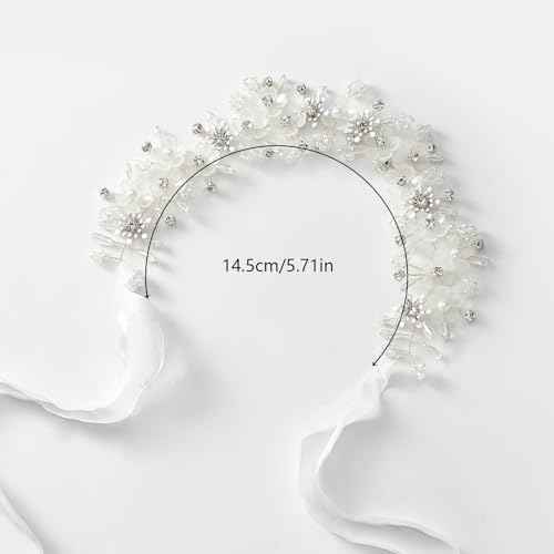Flower Girl Princess Headpiece, Pearl Bridal Hair Accessory for Kids, Women Wedding Hair Band for Bride Princess Crown First Communion Headpiece for Girls