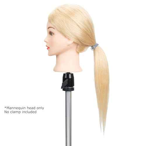 GEX 100% Human Hair Mannequin Head Blonde Training Practice Head for Styling Dying Cutting 613#Blonde (20¡±)