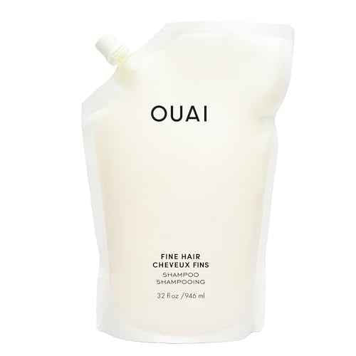 OUAI Fine Hair Shampoo Refill - Volumizing Shampoo for Fine Strands - Made with Biotin, Keratin & Chia Seed Oil - Strengthens, Nourishes & Thickens - Color-Safe & Sulfate Free Hair Care (32 Fl oz)