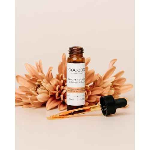 0.25 fl oz Carotene Glow Antioxidant Booster, Ecocert Cosmos Natural | Antioxidant Booster For mature, dull, dry, or dehydrated skin | Rosehip, Sea Buckthorn, Pomegranate & Frankincense CO2