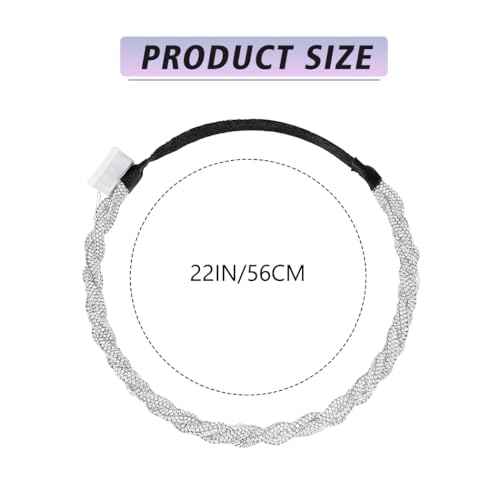 ACEDRE Light Up Rhinestone Headband LED Rave Headpiece Glow Silver Crystal for Women