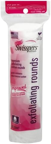 Swisspers Cotton Pads - Exfoliating Textured Rounds for Facial Use | 80 Count, Pack of 2