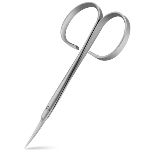 CGBE Cuticle Scissors Extra Fine Curved: Stainless Steel Eyebrow Scissor, Professional Manicure Scissors for Manicure, Eyelashes, Eyebrow, Dry Skin For Women And Men